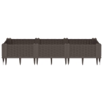 Fioriera da Giardino con Picchetti Marrone 125x40x28,5 cm PP