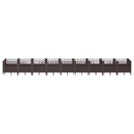 Fioriera da Giardino con Picchetti Marrone 363,5x43,5x43,5cm PP
