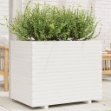 Fioriera da Giardino Bianca 90x60x72,5cm Legno Massello di Pino