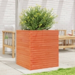 Fioriera Giardino Marrone Cera 60x60x68,5cm Legno Massello Pino