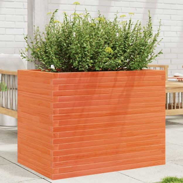 Fioriera Giardino Marrone Cera 90x60x68,5cm Legno Massello Pino