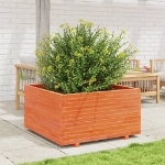 Fioriera Giardino Marrone Cera 90x90x49,5cm Legno Massello Pino