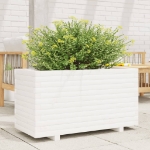 Fioriera da Giardino Bianca 90x40x49,5cm Legno Massello di Pino