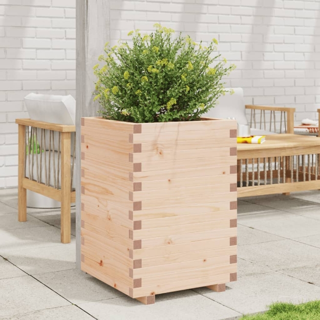 Fioriera da Giardino 50x50x72,5 cm in Legno Massello di Pino