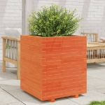 Fioriera Giardino Marrone Cera 60x60x72,5cm Legno Massello Pino