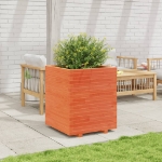 Fioriera Giardino Marrone Cera 60x60x72,5cm Legno Massello Pino