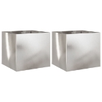Fioriere 2 pz Argento 32x30x29 cm in Acciaio Inox