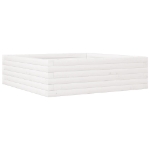 Fioriera da Giardino Bianca 80x80x23 cm Legno Massello di Pino
