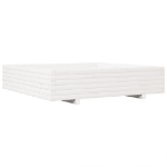 Fioriera da Giardino Bianca 110x110x26,5 cm in Legno di Pino