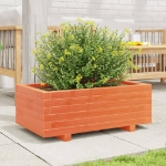 Fioriera Giardino Marrone Cera 70x40x26,5cm Legno Massello Pino