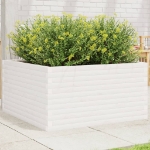 Fioriera da Giardino Bianca 90x90x46 cm Legno Massello di Pino