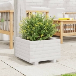 Fioriera da Giardino Bianca 40x40x26,5cm Legno Massello di Pino