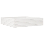 Fioriera da Giardino Bianca 100x100x23 cm Legno Massello Pino
