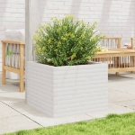 Fioriera da Giardino Bianca 60x60x45,5cm Legno Massello di Pino