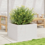 Fioriera da Giardino Bianca 70x70x45,5cm Legno Massello di Pino