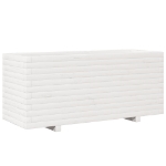 Fioriera da Giardino Bianca 110x40x49,5 cm Legno Massello Pino
