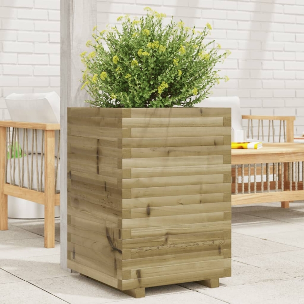 Fioriera da Giardino 50x50x72 cm in Legno di Pino Impregnato