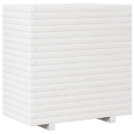 Fioriera da Giardino Bianca 70x40x72 cm Legno Massello di Pino