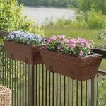 Fioriere con Ganci 2 pz Marroni in Polyrattan