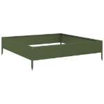 Fioriera Rialzata Giardino Verde Oliva 100x100x26 cm Acciaio