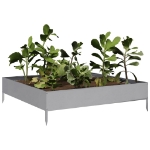 Fioriera Rialzata da Giardino 100x100x26 cm in Acciaio Zincato