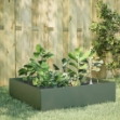 Fioriera Rialzata Giardino Verde Oliva 100x100x25 cm Acciaio