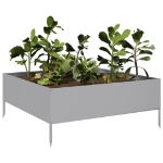 Fioriera Rialzata da Giardino 100x100x25 cm in Acciaio Zincato
