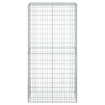 Cesto Gabbione con Copertura 100x50x200 cm in Ferro Zincato