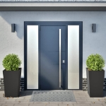 Fioriere da Giardino 2 pz Nere 45x45x75 cm in Acciaio