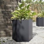 Fioriera da Giardino Antracite Esagono 46x40x45 cm in Acciaio