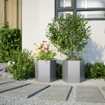 Fioriere da Giardino 2 pz Esagono 46x40x45cm Acciaio Zincato