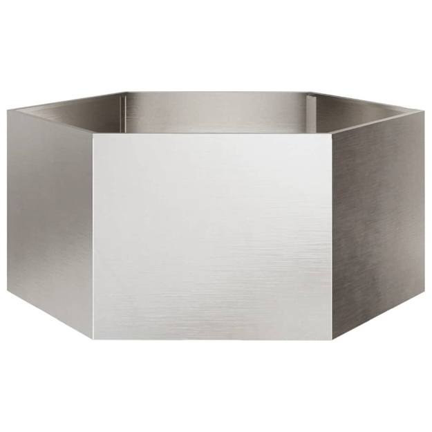Fioriera da Giardino Esagono 104x90x45 cm in Acciaio Inox