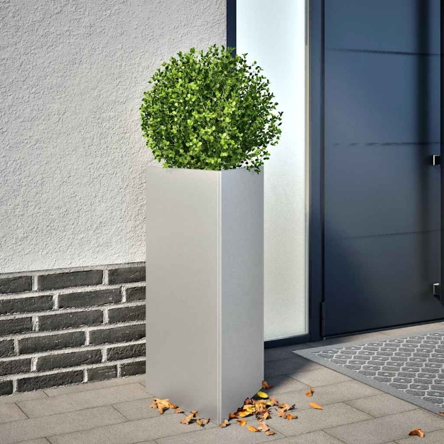 Fioriera da Giardino Triangolare 40x40x75 cm Acciaio Zincato