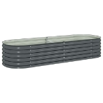 Letto Rialzato Giardino 240x80x44 cm in Acciaio Zincato Grigio