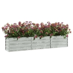 Letto Rialzato Giardino 240x40x45 cm in Acciaio Zincato Argento