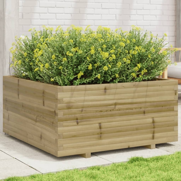 Fioriera da Giardino 100x100x49,5cm in Legno di Pino Impregnato