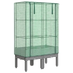 Letto Rialzato con Copertura Serra Effetto Rattan 80x40x140 cm