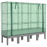 Letto Rialzato con Copertura Serra Effetto Rattan 160x40x140 cm