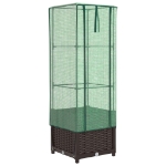 Letto Rialzato con Copertura Serra Effetto Rattan 40x40x139 cm