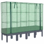 Letto Rialzato con Copertura Serra Effetto Rattan 160x40x140 cm