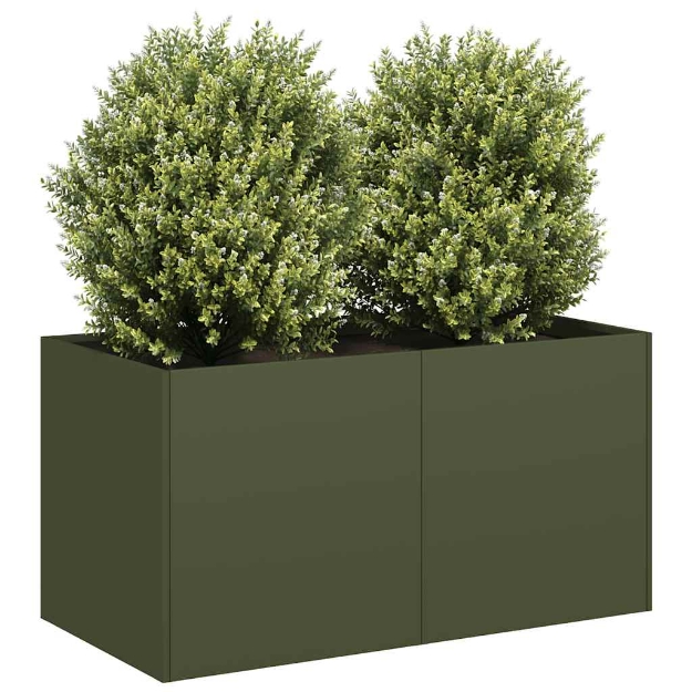 Fioriera Verde Oliva 80x40x40 cm in Acciaio Laminato a Freddo