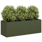 Fioriera Verde Oliva 120x40x40 cm in Acciaio Laminato a Freddo