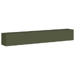 Fioriera Verde Oliva 280x40x40 cm in Acciaio Laminato a Freddo