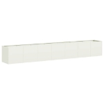 Fioriera Bianca 280x40x40 cm in Acciaio Laminato a Freddo