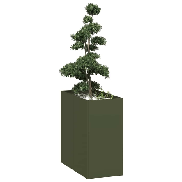 Fioriera Verde Oliva 40x80x80 cm in Acciaio