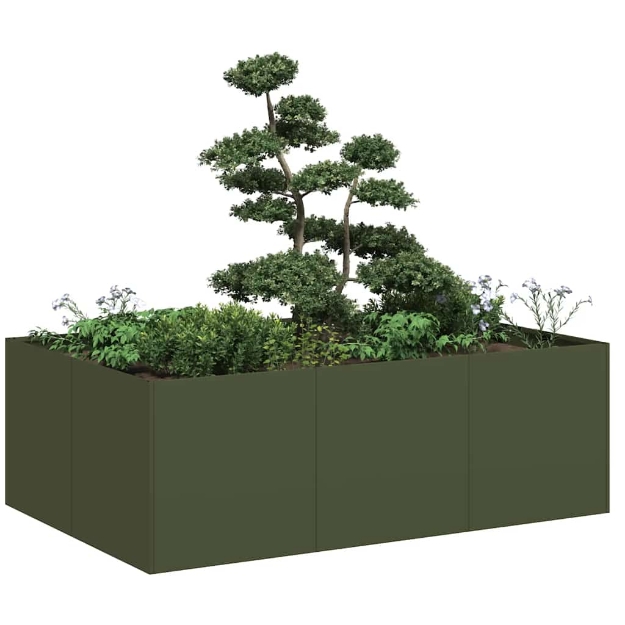 Fioriera Verde Oliva 120x80x40 cm in Acciaio