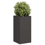 Fioriera Nera 40x40x80 cm in Acciaio Laminato a Freddo