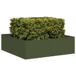 Fioriera Verde Oliva 100x100x30 cm in Acciaio