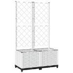 Fioriera da Giardino con Graticcio Bianco 80x40x136 cm PP
