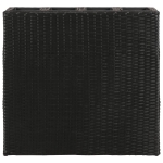 Letti Rialzati da Giardino con 4 Vasi 2 pz in Polyrattan Nero